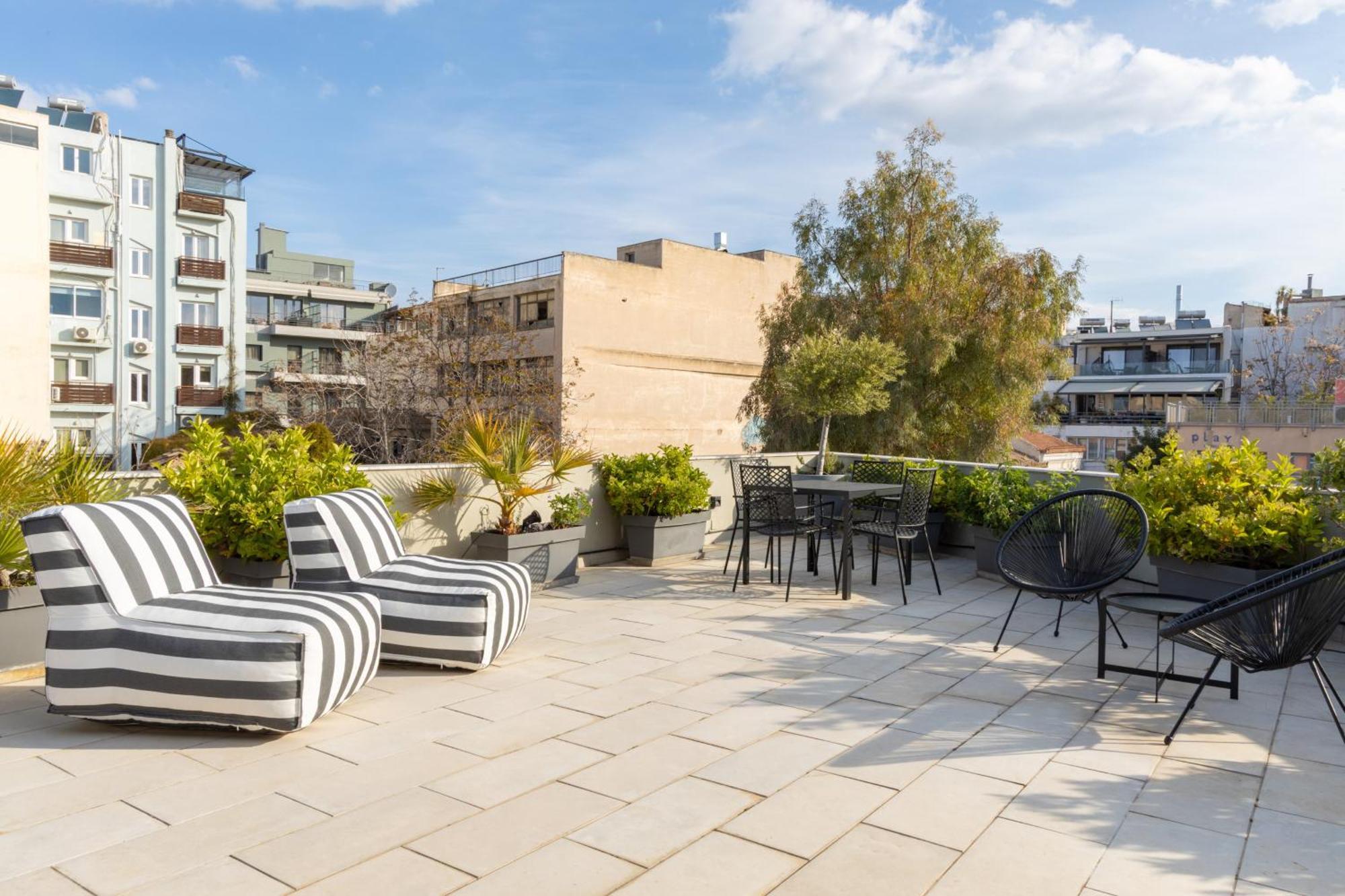 85 Sqm In The Heart Of Athens Shared Rooftop Deck Εξωτερικό φωτογραφία